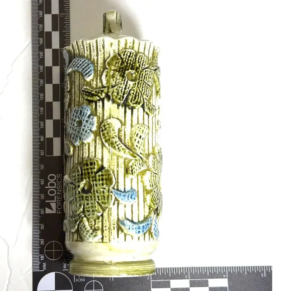 Vintage MCM Green/Blue Floral Inarco Salt‎ and Pepper Shakers